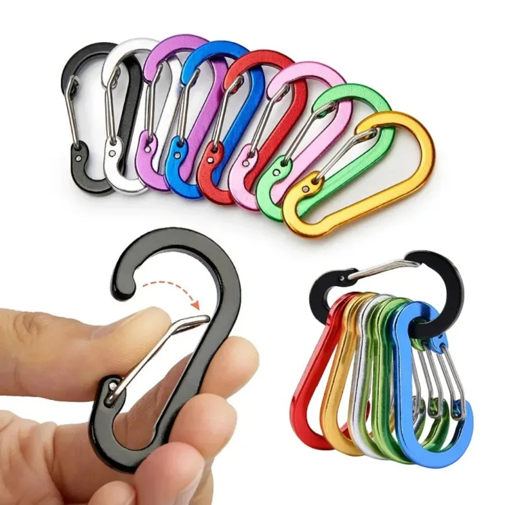 6-Pack Aluminum Carabiner Clips – Camping, Keychain & Backpack Carabiner Clip Set Axl