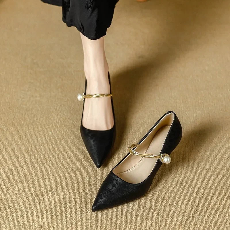 YBQJOO Women's Slip-On Stiletto Pumps – Pointed Toe Heels Stiletto Pumps Axl Black 40