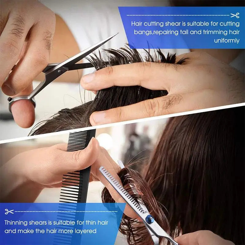 6-Inch Professional Hair Cutting & Thinning Scissors Set Hairdressing Scissors Axl