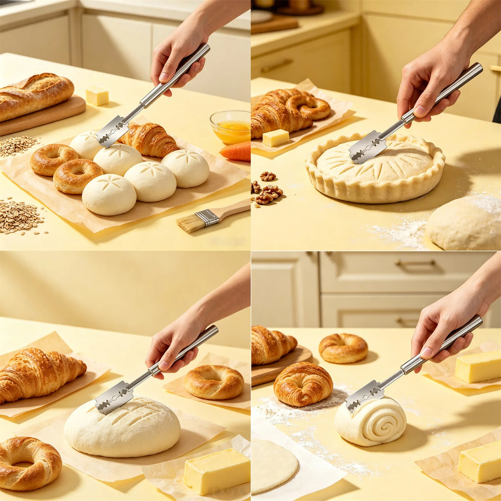 Bread Lame Dough Scoring Knife – Stainless Steel Baker Tool Bread Scoring Knife Axl