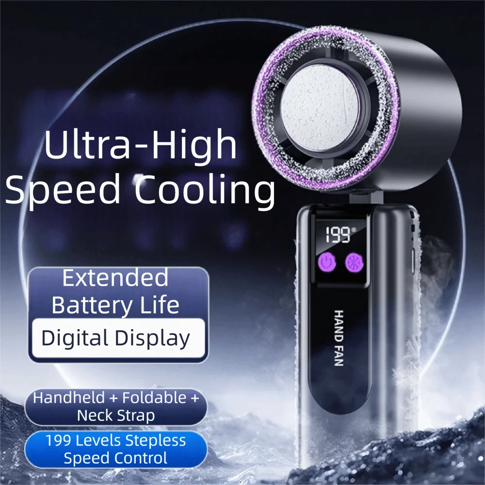 199-Speed Portable Handheld Fan – Foldable USB Rechargeable Handheld Portable Fan Axl