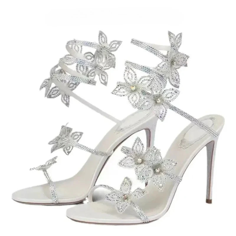 Women's Crystal Stiletto High Heel Pumps – Satin Party Shoes Stiletto Heel Pumps Axl