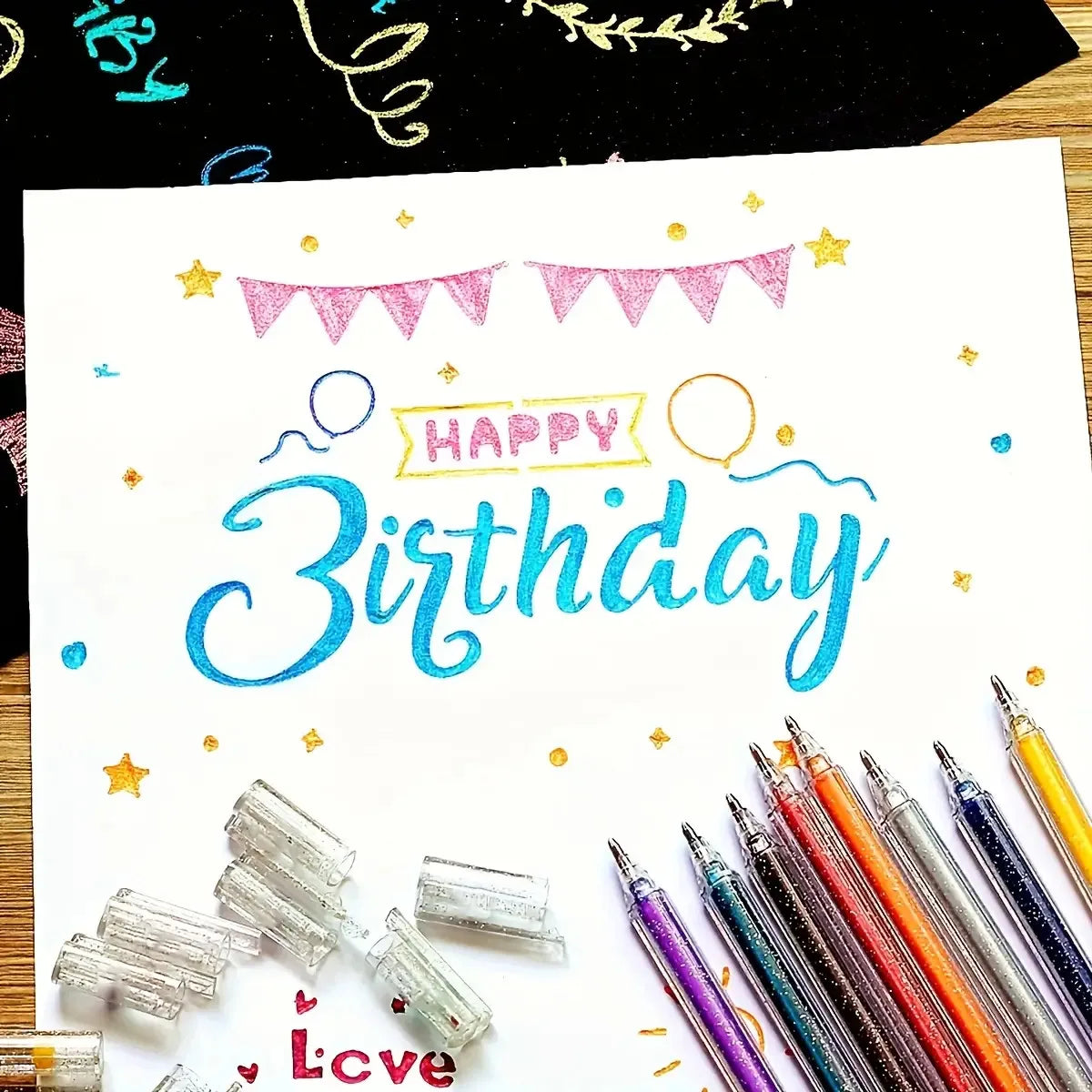 Glitter Ballpoint Pen Set – Journals, Scrapbooks & Art Projects Glitter Gel Pen Set Axl