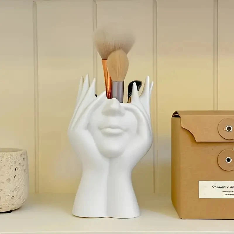 Human Body Art Makeup Brush & Pen Holder – Vinyl Desk Organizer Desk Organizer Axl