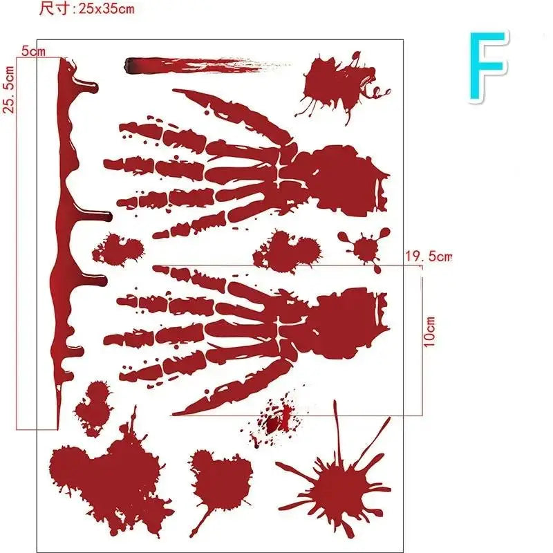 Halloween Blood Handprint Wall & Window Stickers | Horror Decals Halloween Wall Decals Axl F