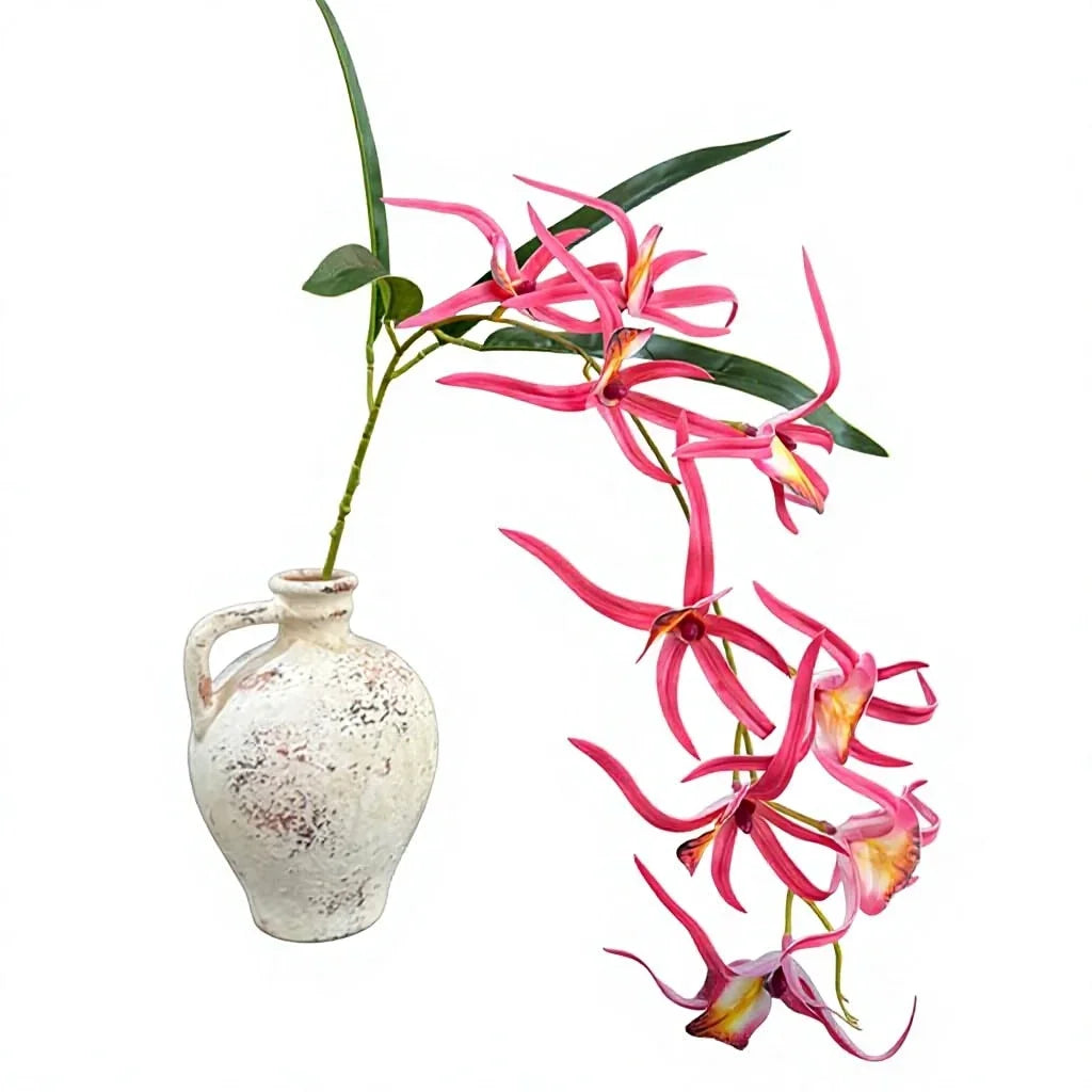 Spider Orchid Artificial Flowers – 3D Printed 9-Head Stem Artificial Flower Stem Axl Deep Pink
