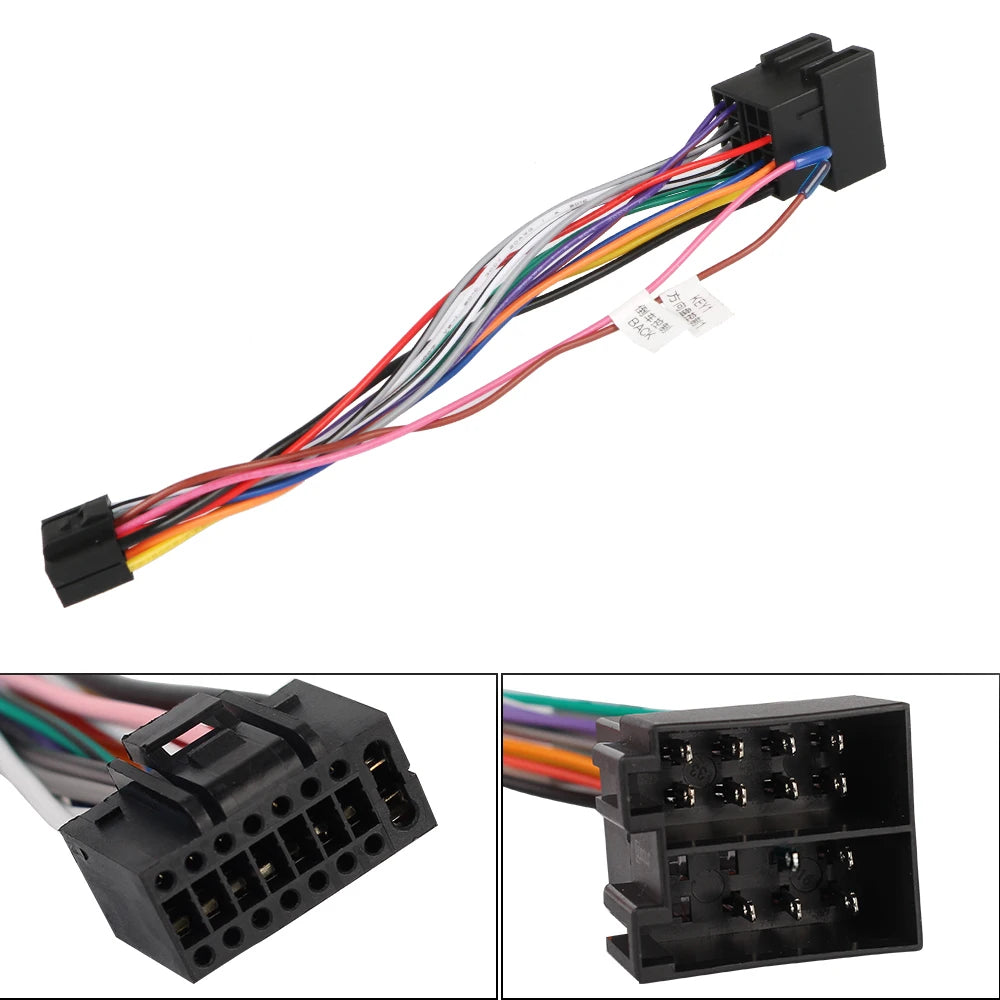 Alpine Car Stereo 16-Pin ISO Wire Harness Adapter Cable Car Audio Adapter Axl