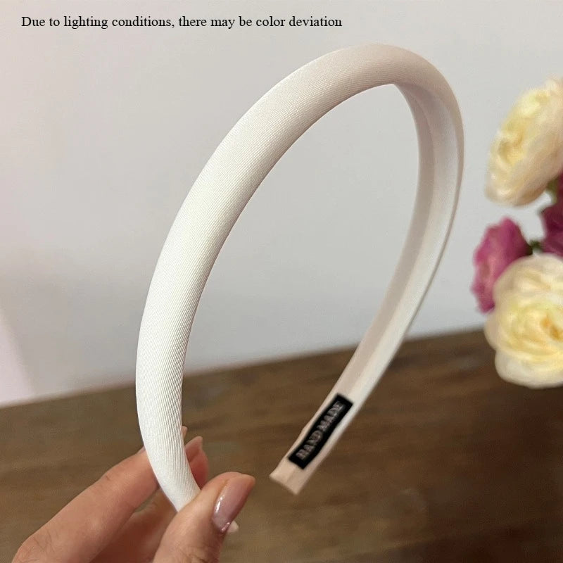 Korean Retro Headbands – Thin Solid Hair Hoops for Women Hair Headband Axl Beige-1pcs
