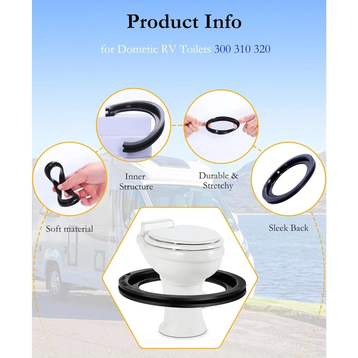 Toilet Flush Ball Seal Replacement Kit – Silicone Gasket Set Toilet Repair Kit Axl