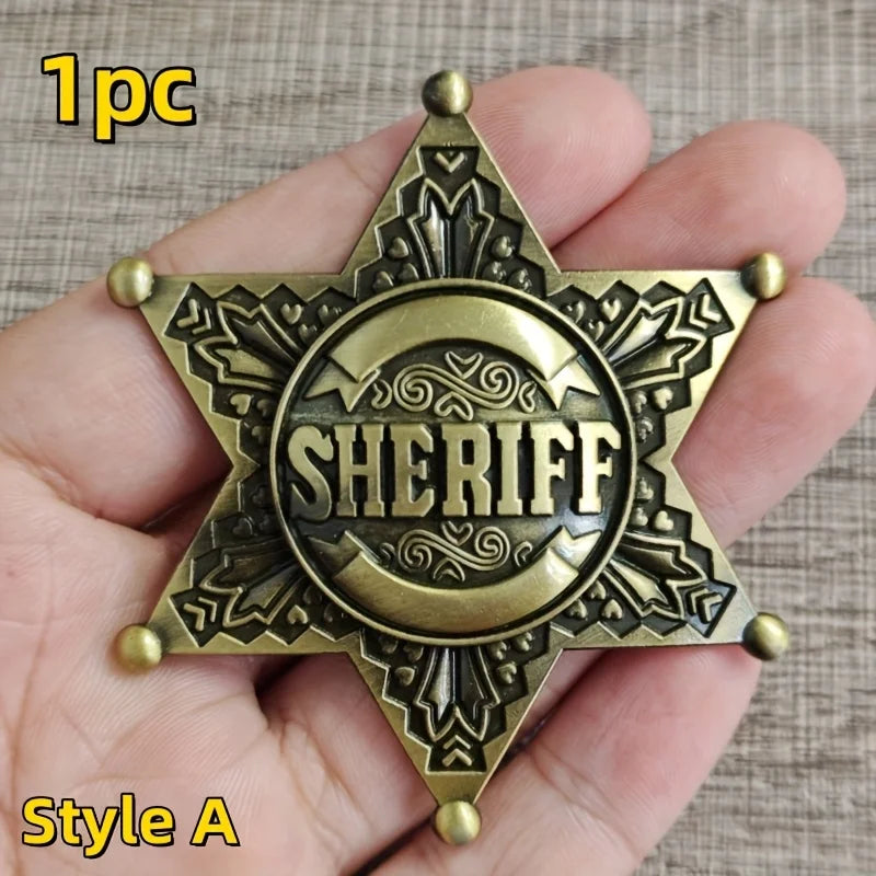 Vintage Western Metal Sheriff Badge – Cowboy Costume Accessory Costume Badge Axl