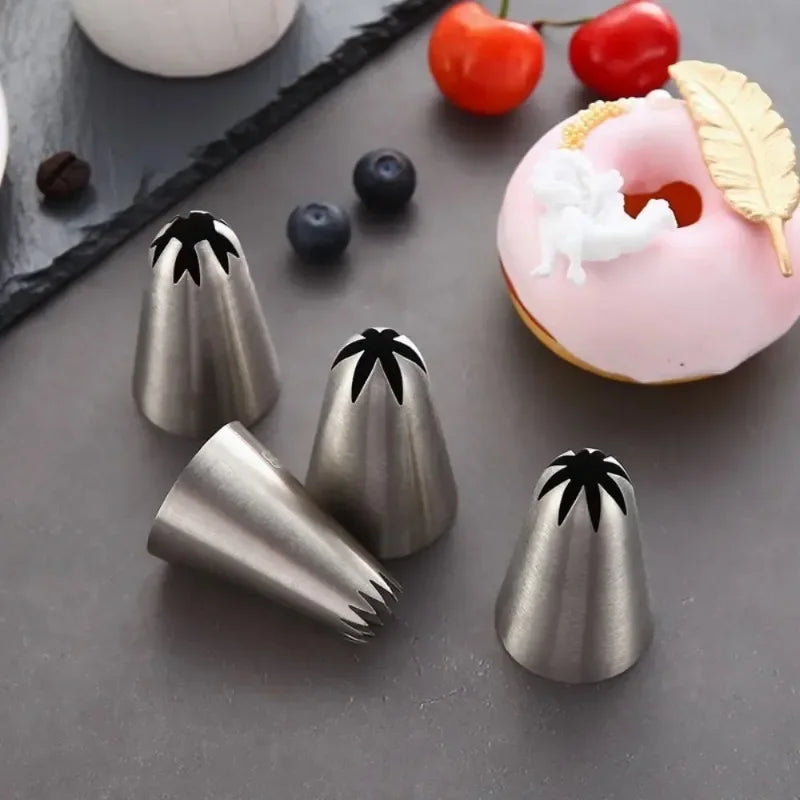 5-Piece Stainless Steel Piping Nozzle Set – Cake & Cream Tips Piping Nozzle Set Axl