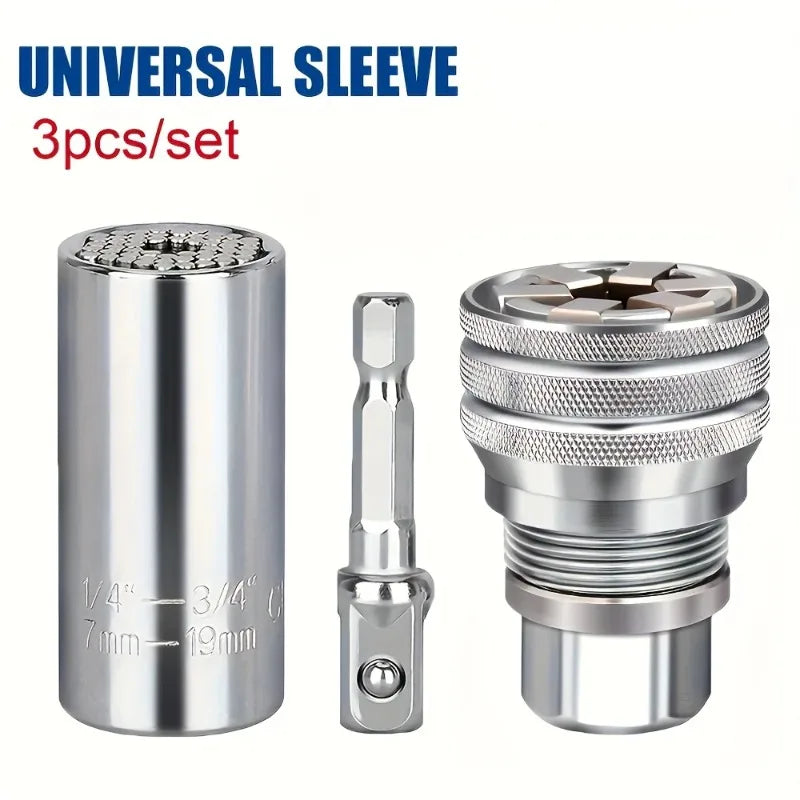 3-Piece Adjustable Magic Socket Wrench Set – 7–19mm Universal Socket Wrench Set Axl