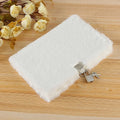 Cute Plush A5 Diary Notebook with Lock | Girls Journal Diary Notebook Axl White A5