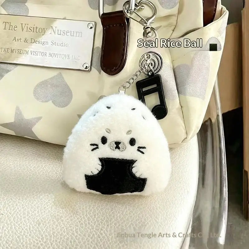 Cute Plush Seal Keychain – Sushi Rice Ball Bag Charm Gift Plush Keychain Axl