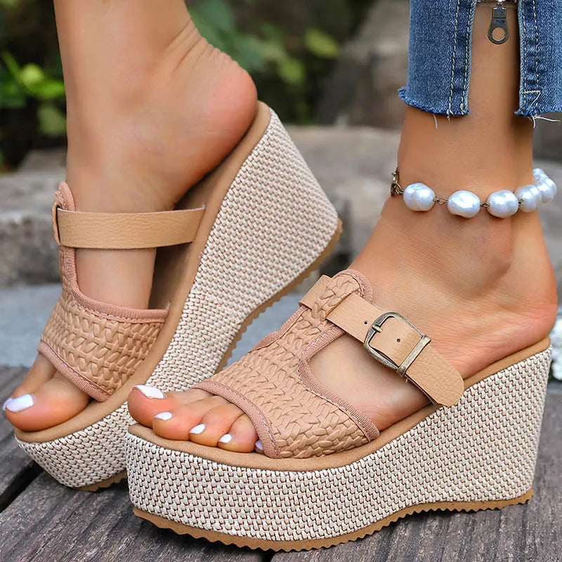 HAJINK Women's Wedge Platform Peep Toe Sandals | Summer Heels Wedge Platform Sandals Axl