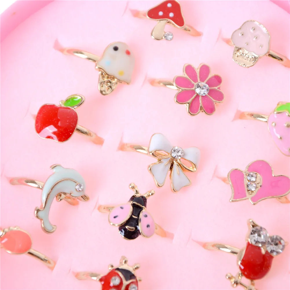 2Pcs Adjustable Kids Alloy Rings – Children's Costume Jewelry Gift Kids Costume Jewelry Axl 2Pcs Random