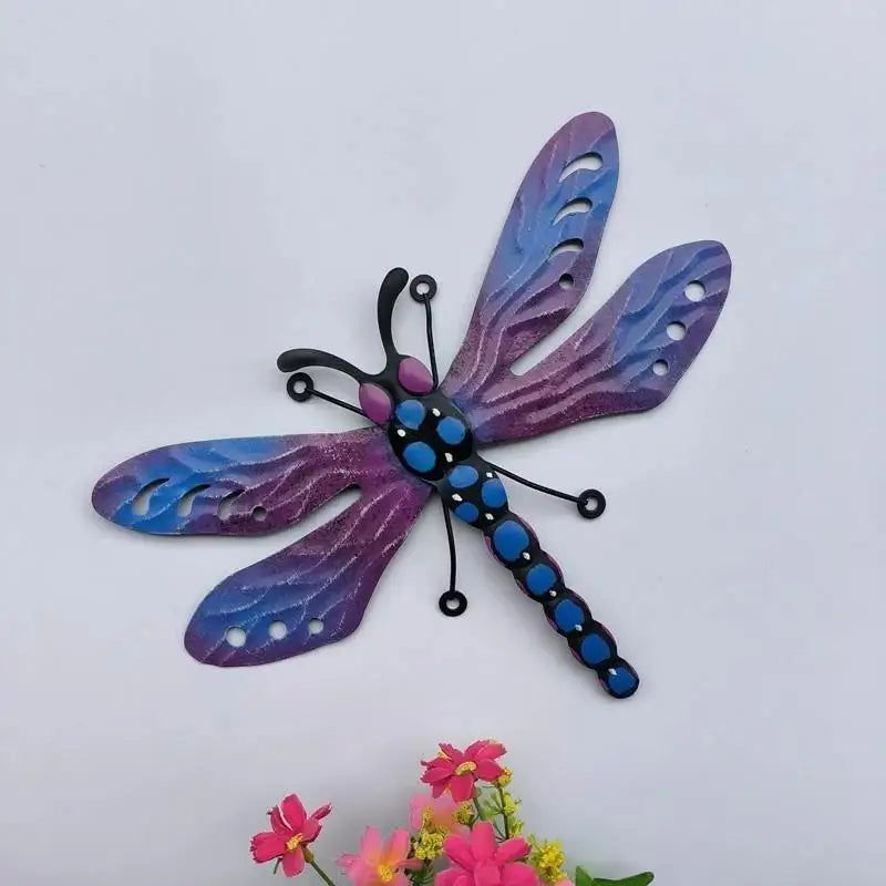 3D Metal Dragonfly & Bee Wall Art – Colorful Garden Sculpture Garden Wall Sculpture Axl Dragonfly