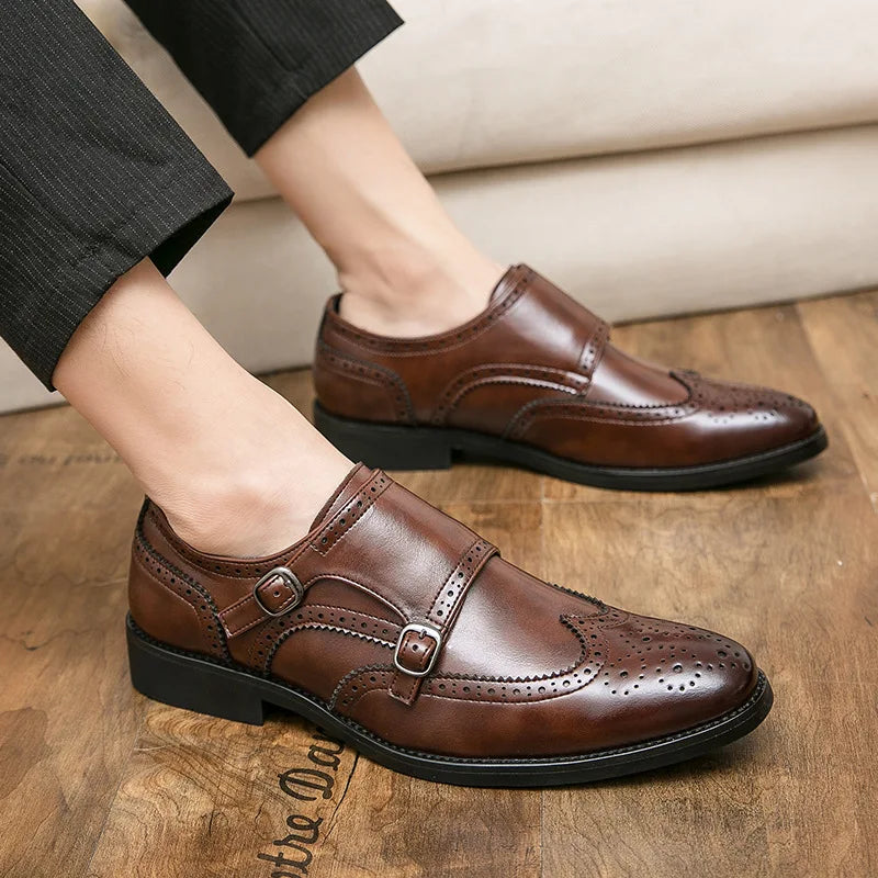 Men's Brogue Oxford Dress Shoes – Classic Low Top Retro Men's Oxford Shoes Axl