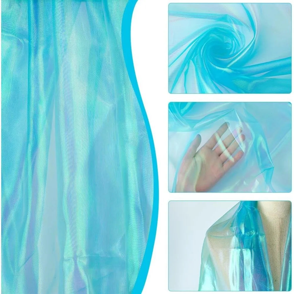 Iridescent Holographic Organza Fabric 1.6x3.3 Yds – Bridal Gauze Craft Fabric Axl