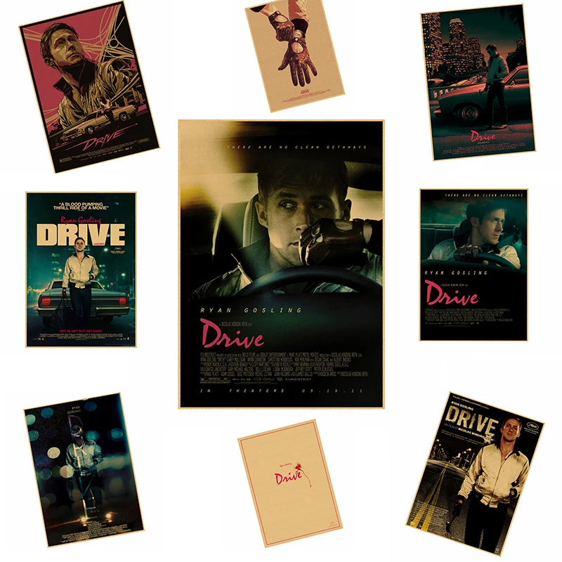 Drive Movie Poster – Kraft Paper Wall Art Print | Unframed Movie Wall Poster Axl