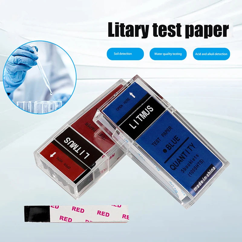 100-Pack Red & Blue Litmus pH Test Strips – Water, Soil & Lab pH Test Strips Axl
