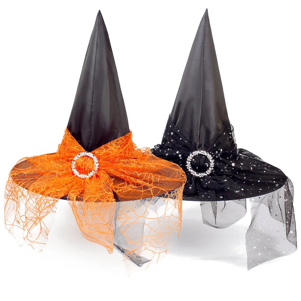 Lace Mesh Witch Hat – Unisex Halloween Costume Cap Costume Hat Axl