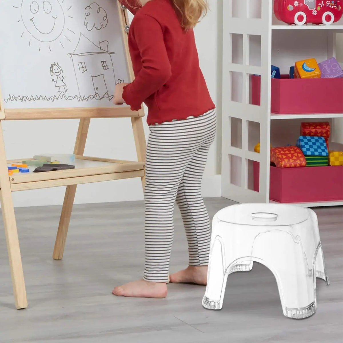 Clear Shower Foot Stool – Waterproof PP Bath Seat Shower Foot Stool Axl