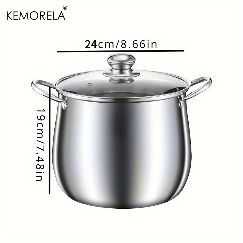 KEMORELA Large Stainless Steel Soup Pot – Gas & Induction Soup & Stock Pot Axl