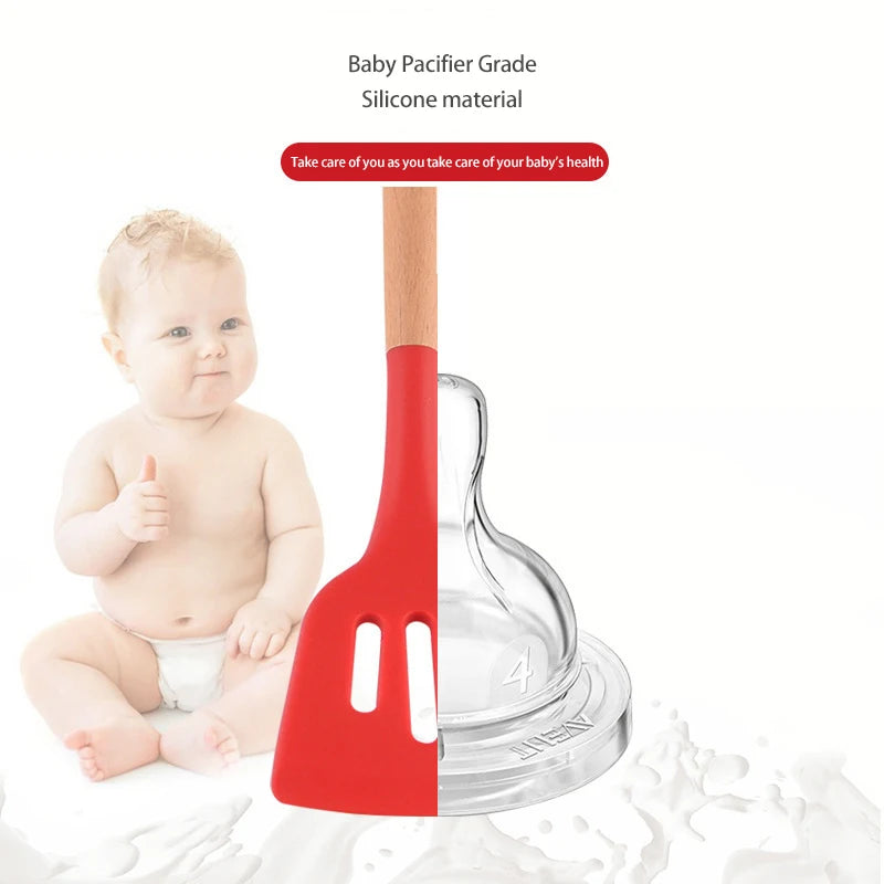 SHIBO Silicone Spatula Turner Set – Egg, Fish & Slotted Shovel Silicone Spatula Set Axl