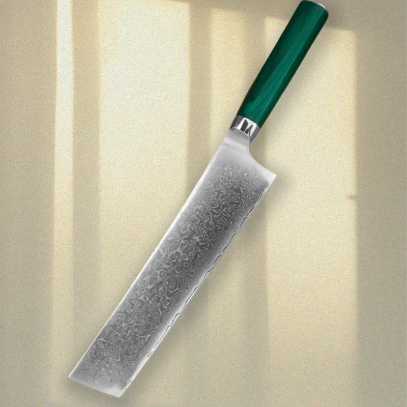 Damascus Steel Nakiri Knife – Full Tang Chef Kitchen Knife Damascus Chef Knife Axl Nakiri Knife