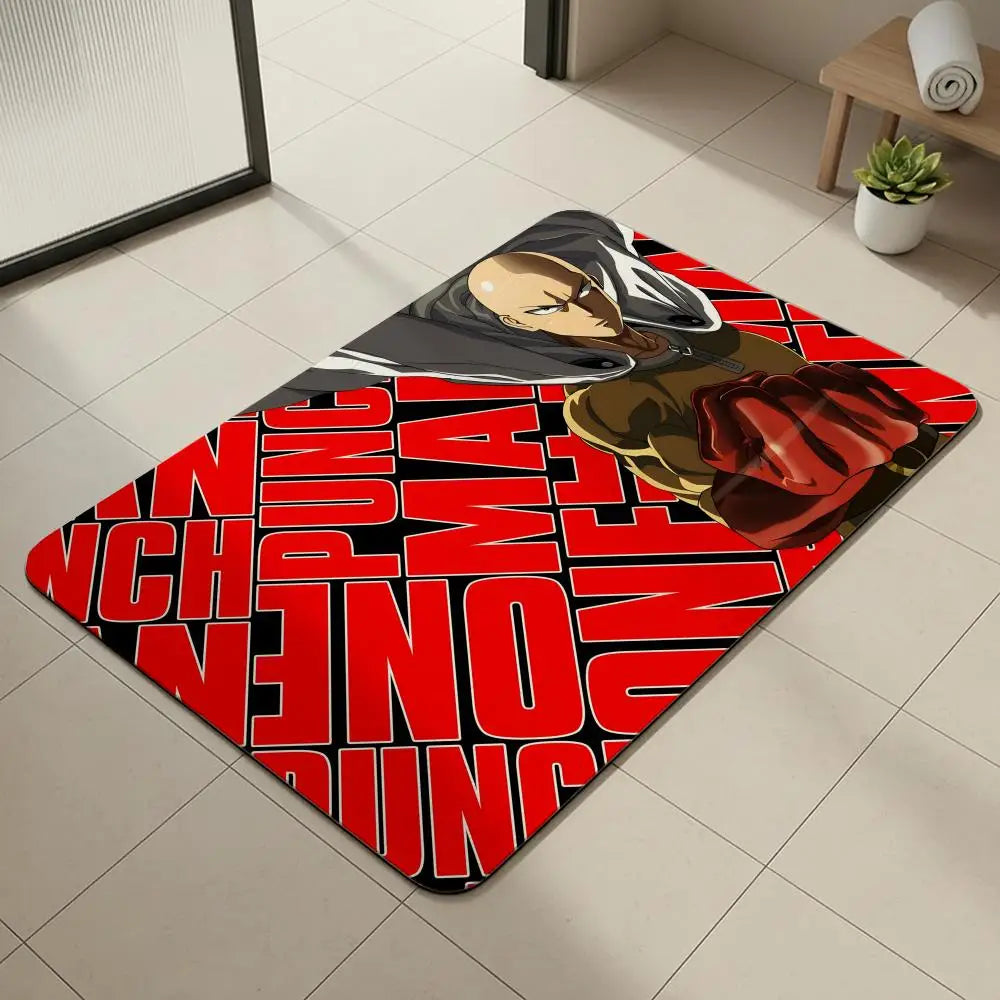 One Punch Man Diatomite Bath Mat – Quick Dry & Anti-Slip Diatomite Bath Mat Axl White1 50x80cm