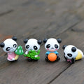4-Pack Mini Panda Figurines – Fairy Garden & Terrarium Decor Miniature Figurines Axl as picture