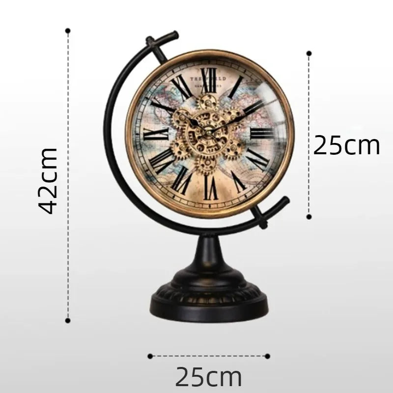 Retro Gear Table Clock – Silent Luxury Quartz Desk Clock Decorative Desk Clock Axl