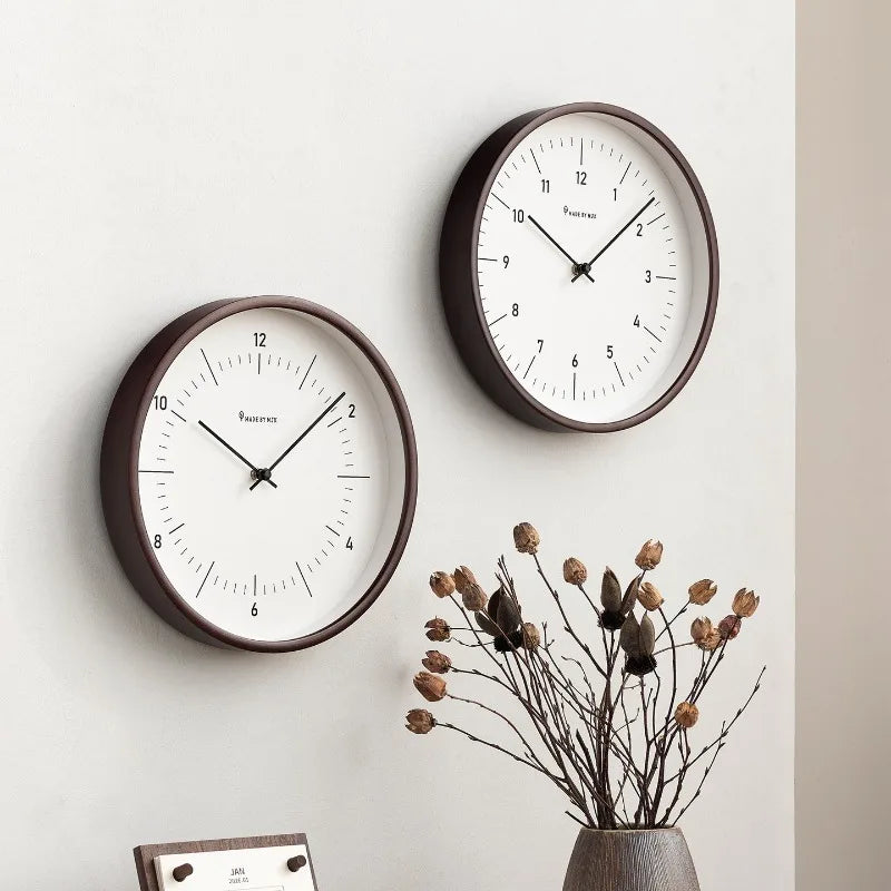 Oeny Wooden Wall Clock – Silent Round Modern Décor 25/30cm Wooden Wall Clock Axl