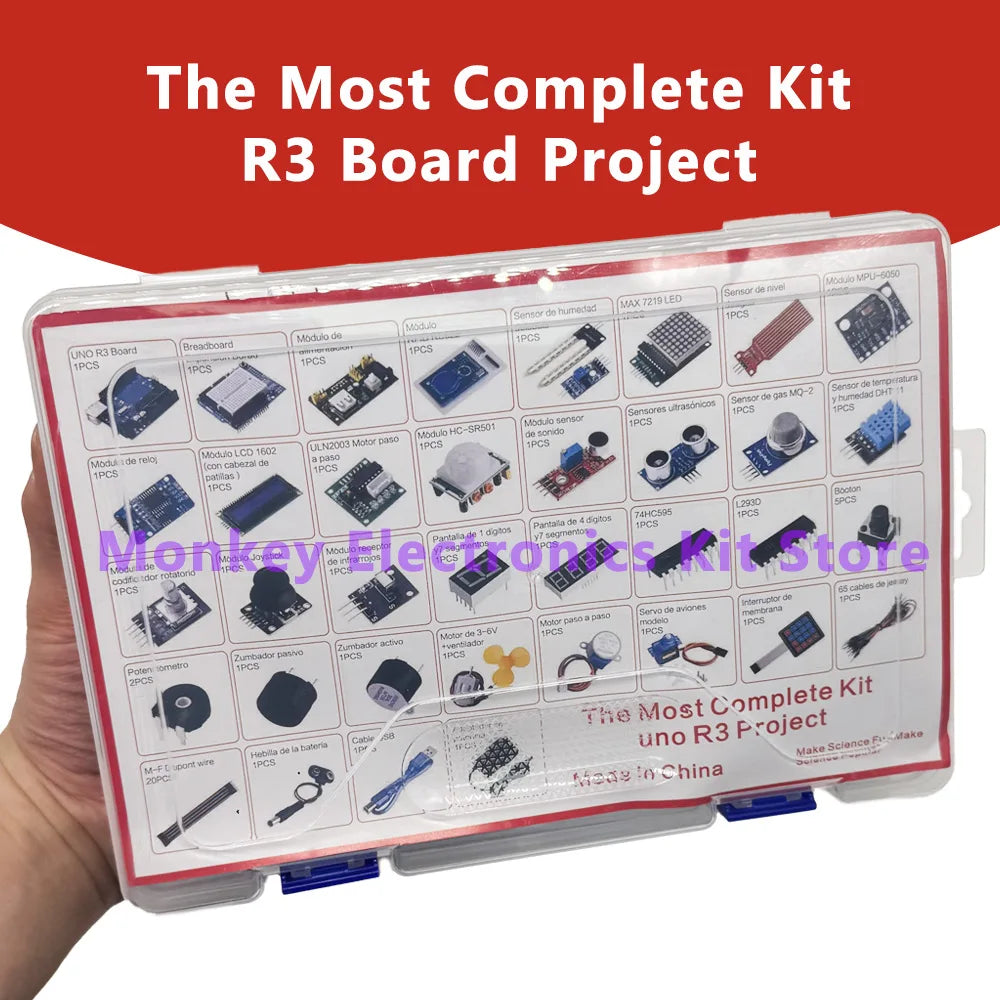 Complete Arduino Uno R3 Learning Kit – ATmega328P DIY Electronics Arduino Learning Kit Axl