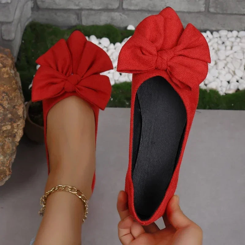 Women's Pointed Toe Bow Flat Loafers | Casual Slip-On Flats Women's Flat Loafers Axl