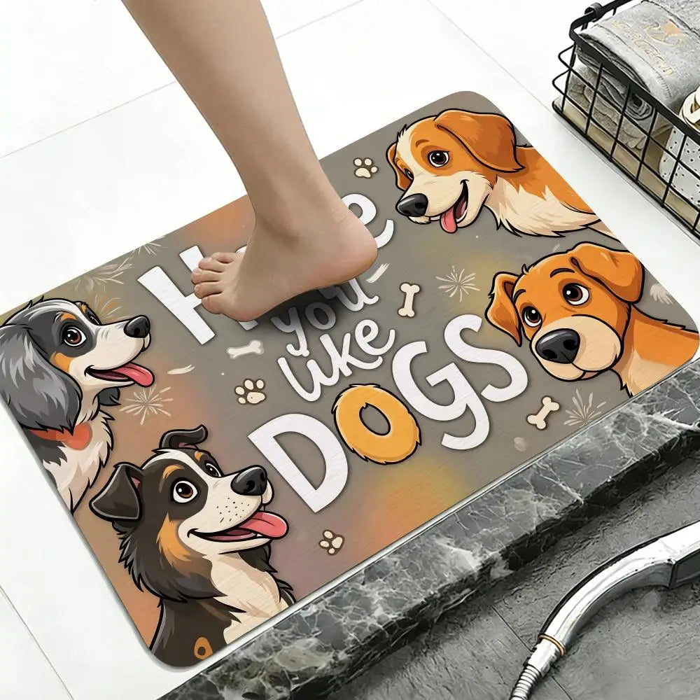 Cute Dog Diatomite Bath Mat – Quick Dry & Anti-Slip Floor Mat Diatomite Bath Mat Axl