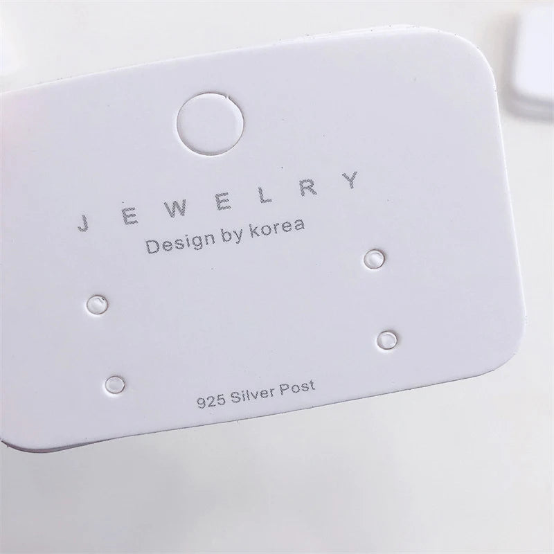 50 Pcs White Cardboard Earring Display Cards & Price Tags Earring Display Cards Axl
