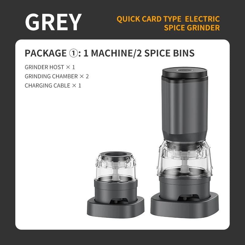 BALASHOV Electric Salt & Pepper Grinder Set – Rechargeable Electric Spice Grinder Axl GRAY