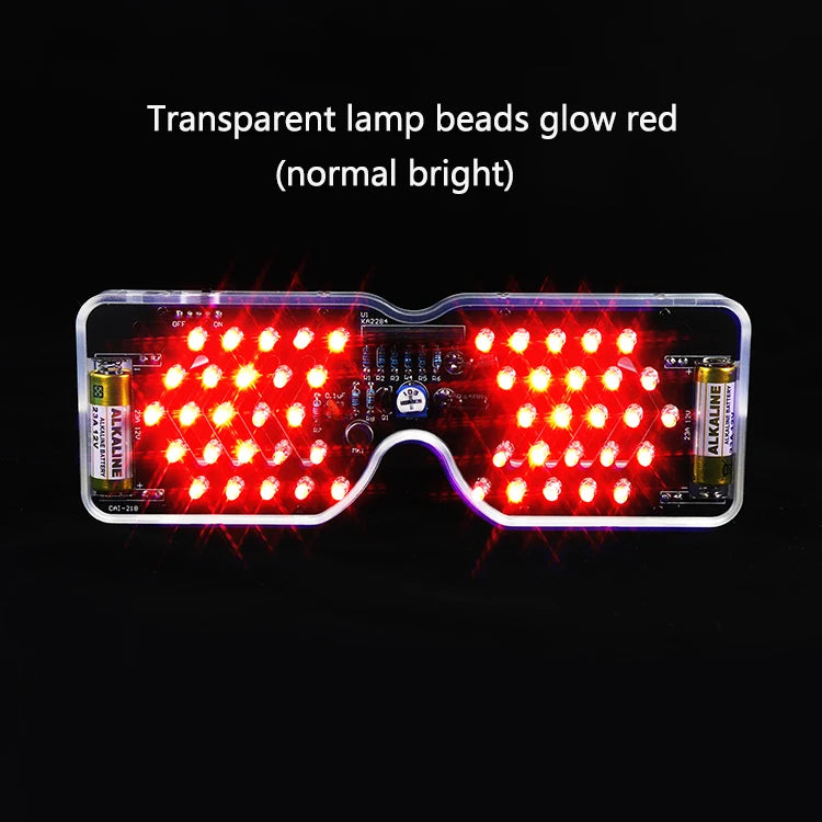 Voice-Activated LED Flashing Glasses DIY Soldering Kit DIY Electronics Kit Axl Red Light