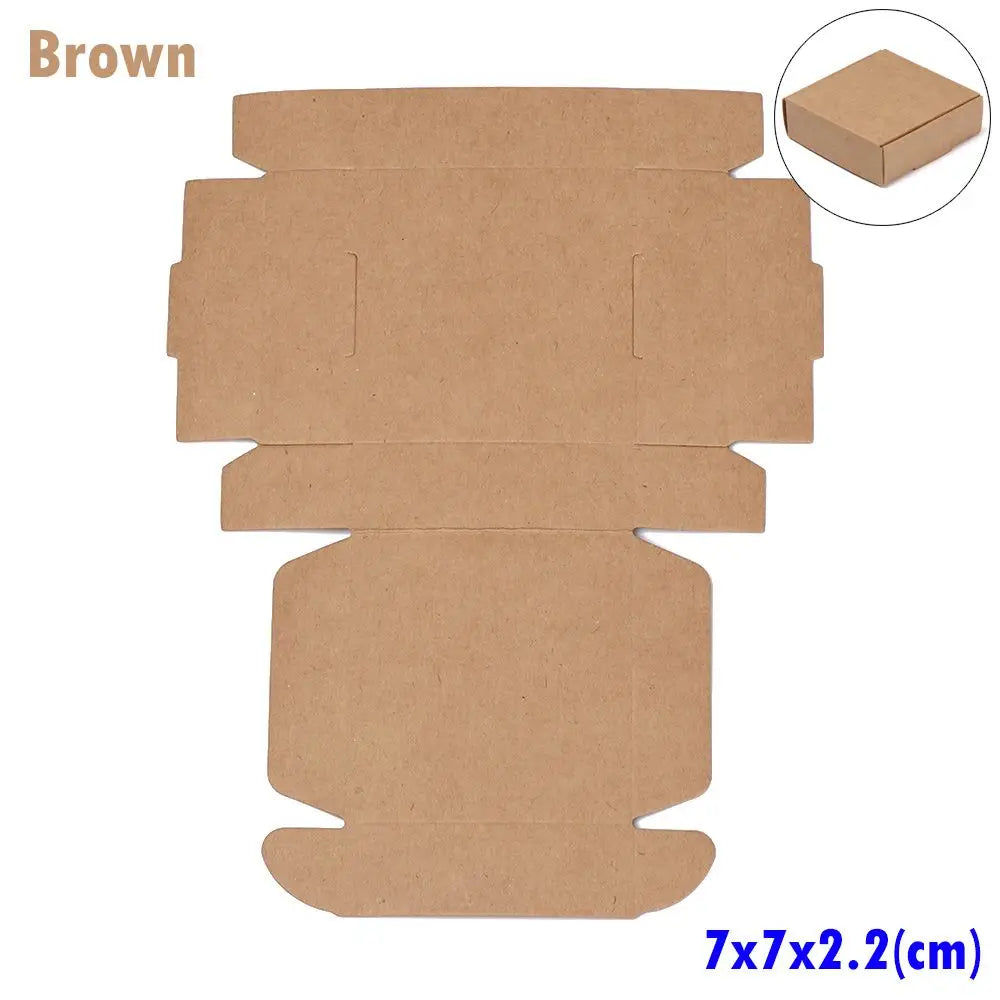 10-Pack Kraft Paper Gift Boxes – 9 Sizes Brown White Black Gift Packaging Boxes Axl brown-7x7x2.2cm