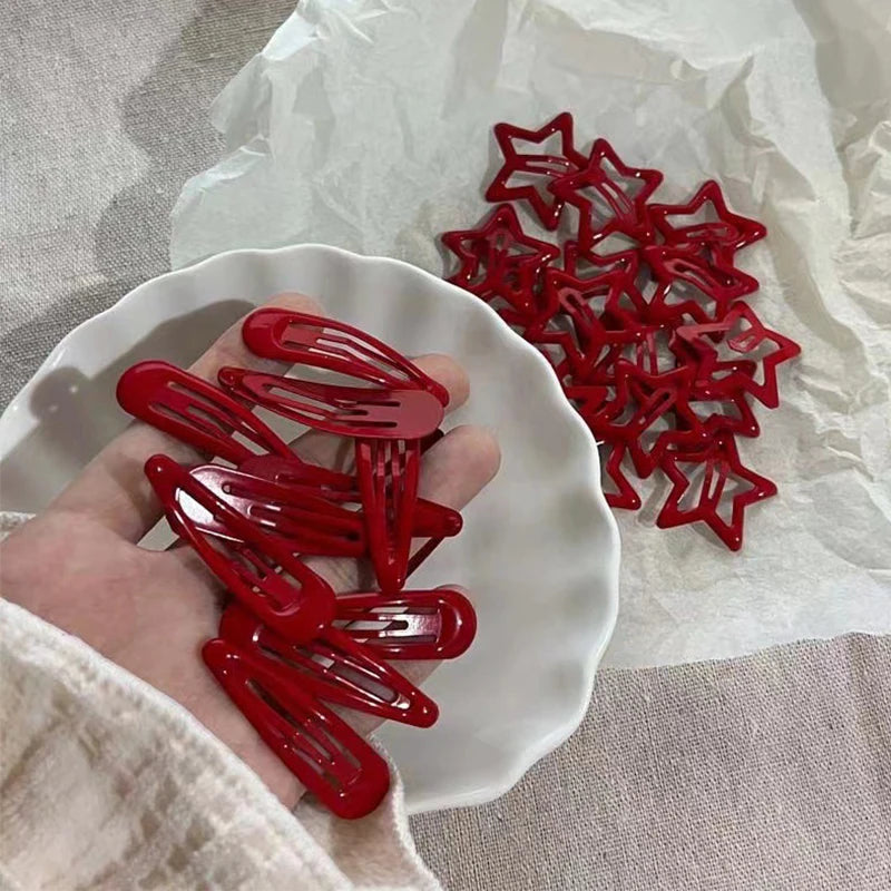 5-Pack Red Star Metal Snap Hair Clips – Fashion Barrettes Hair Clips Barrettes Axl