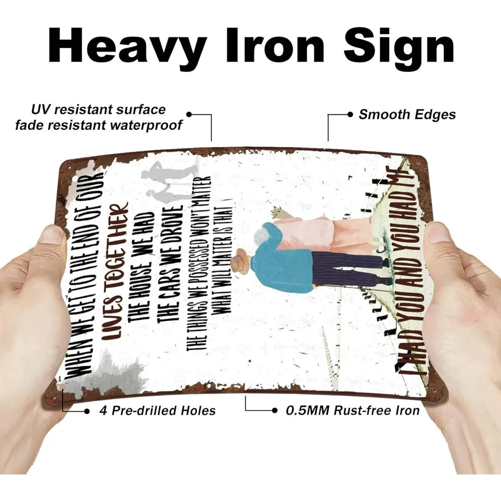 Vintage Couple Tin Sign – Heartfelt Metal Wall Art 8x12" Metal Wall Sign Axl