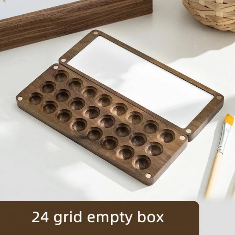 Handmade Wooden Watercolor Palette Box – Magnetic Travel Case Watercolor Palette Box Axl Clear