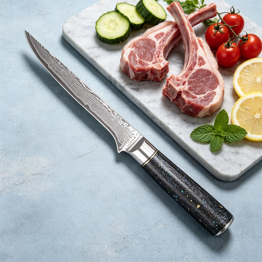 67-Layer Damascus Steel Boning Knife – Pro Chef Knife Damascus Boning Knife Axl