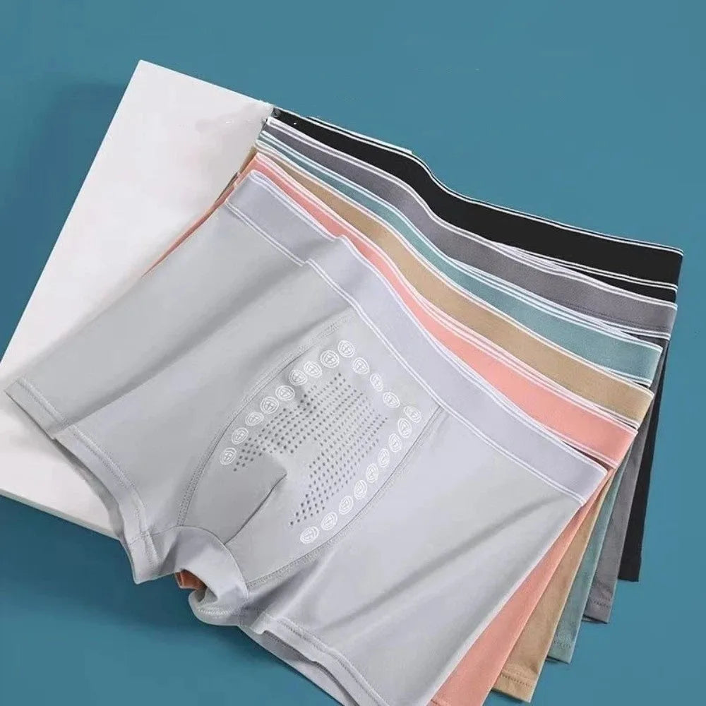 Men's Ice Silk Seamless Boxer Shorts – U Pouch Underwear Men's Boxer Shorts Axl