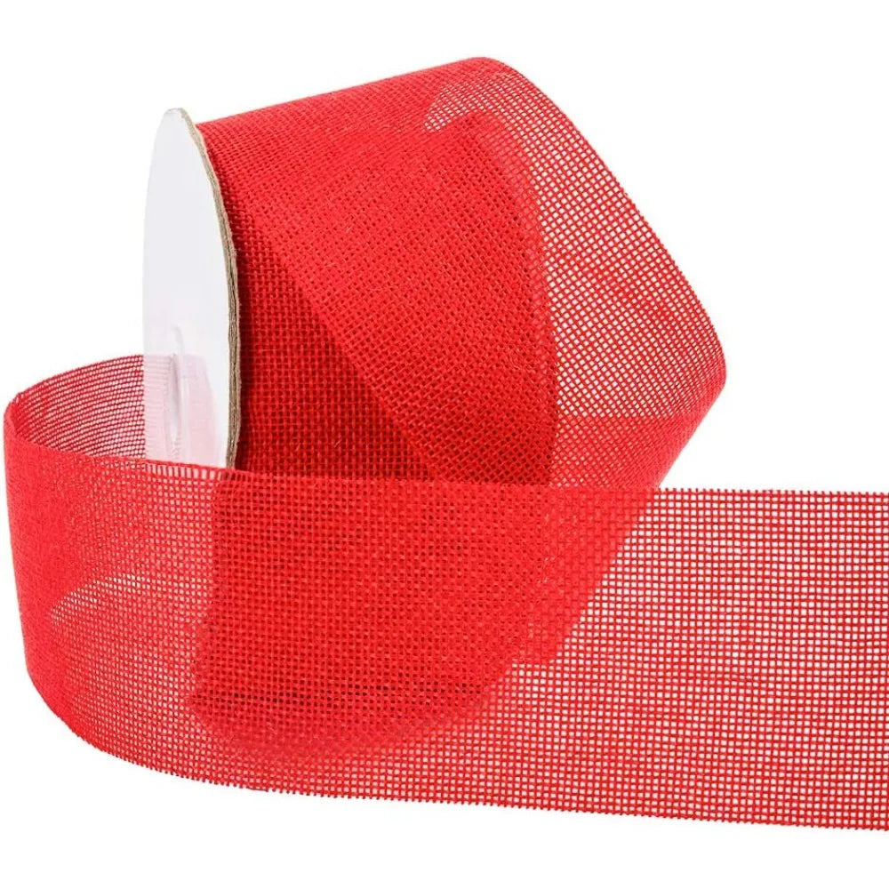 Red Polyester Burlap Ribbon 60mm 20m Roll – Craft & Décor Craft Ribbon Axl
