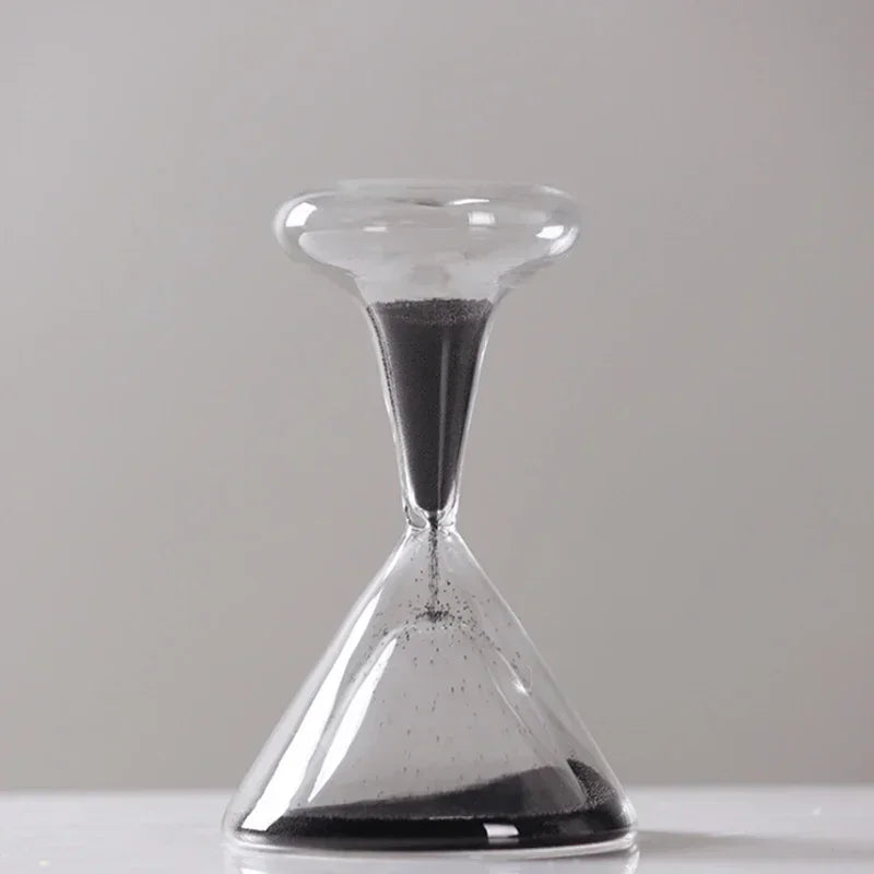 Wine Glass Hourglass – 5 Minute Glass Sand Timer Desk Decor Decorative Hourglass Axl Black 5min