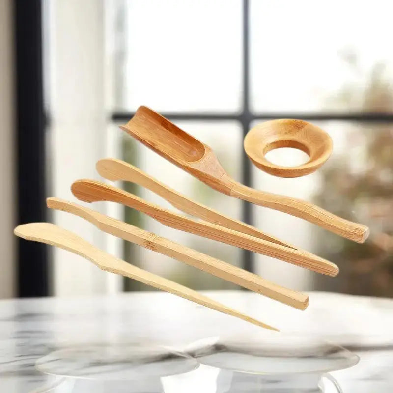 5-Piece Gongfu Tea Ceremony Bamboo Utensils Set | Teaware Tea Ceremony Set Axl Default Title