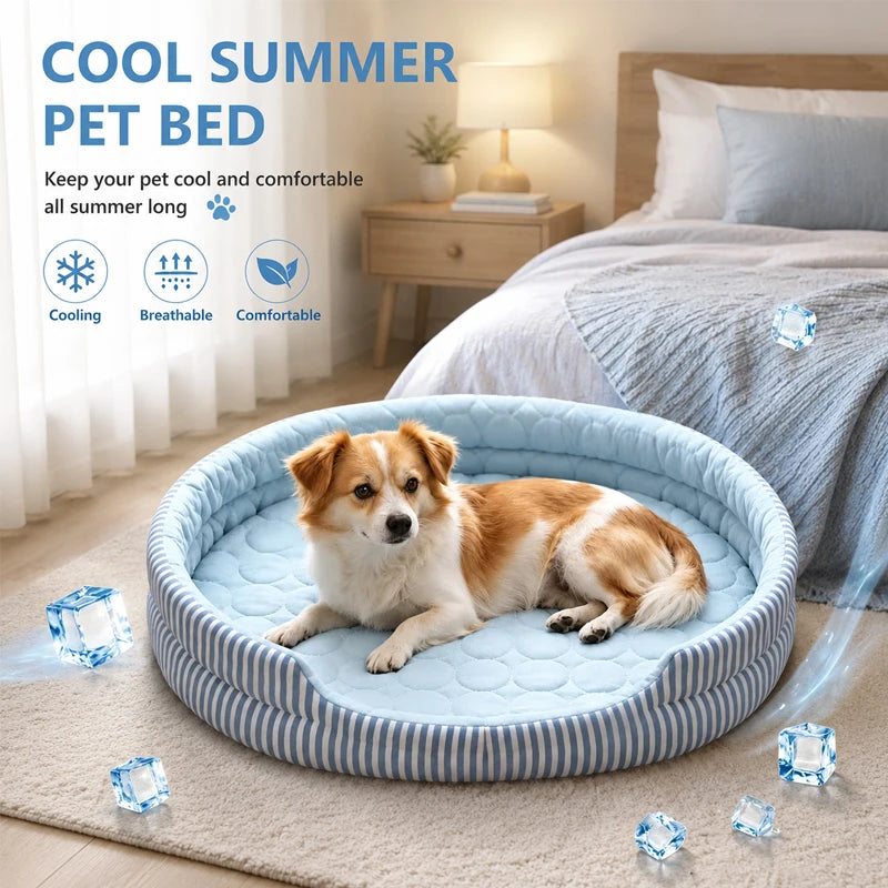 KEMORELA Cooling Ice Silk Pet Mat for Cats & Dogs | Breathable Cooling Pet Mat Axl